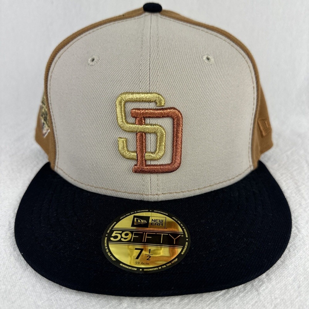 NEW ERA 5950 59FIFTY SAN DIEGO PADRES FITTED HAT SIDE PATCH 7-1/2